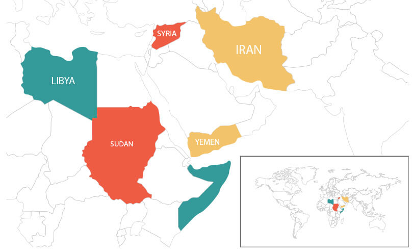 muslim ban countries map