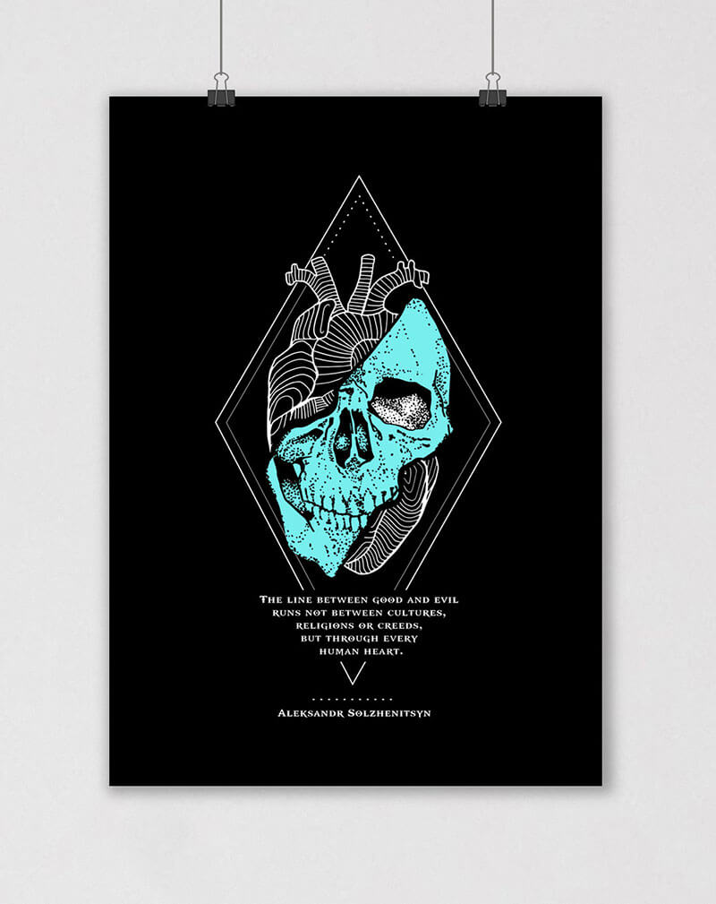 ALEKSANDR SOLZHENITSYN gulag archipelago quote poster