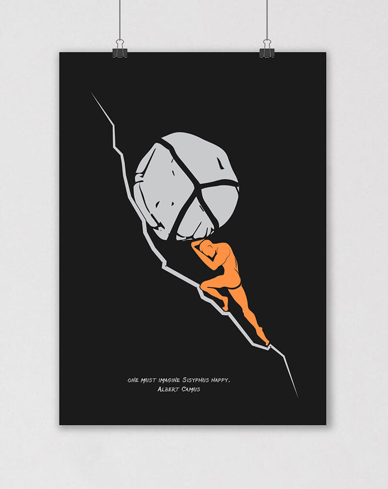 albert camus sisyphus t-shirt