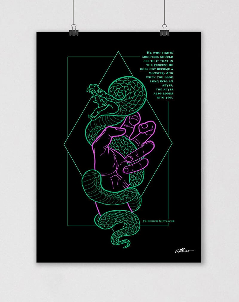 friedrich nietszche monsters poster