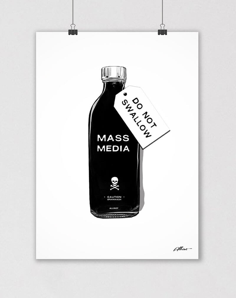 mass media do not swallow poster
