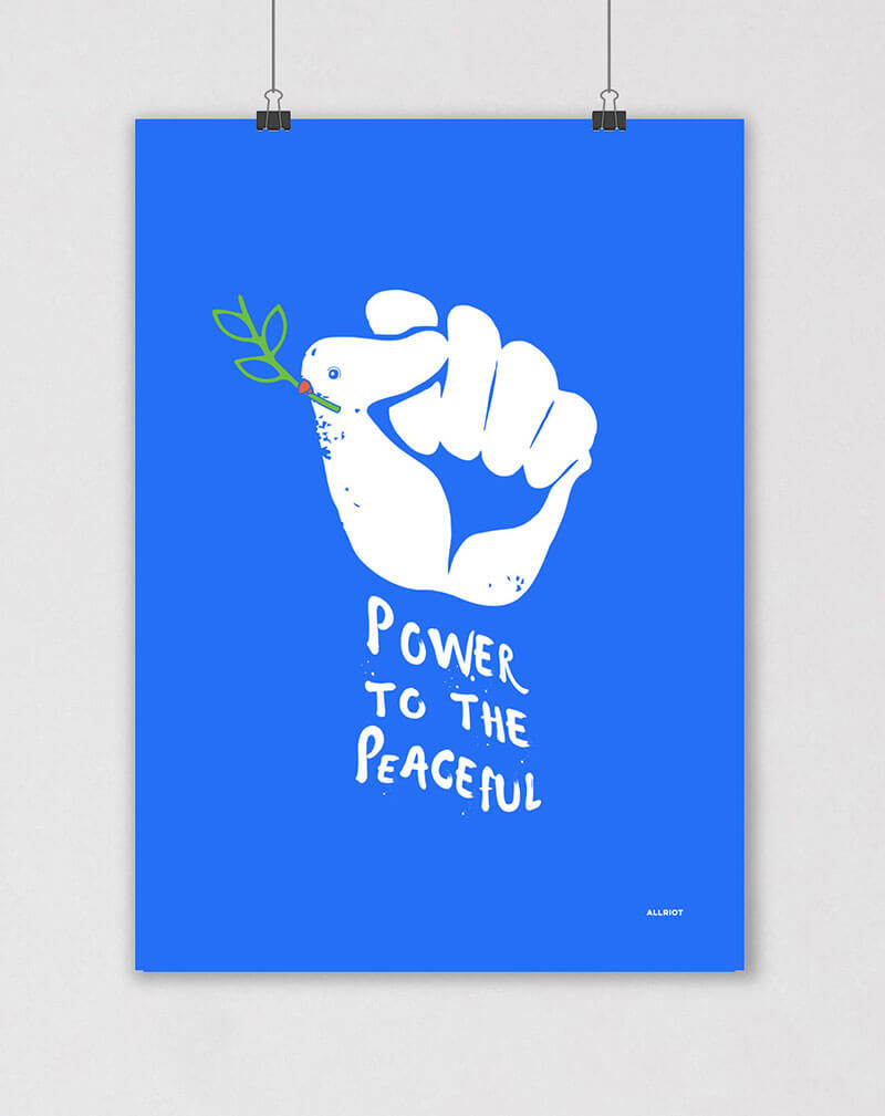 power to the peaceful political poster