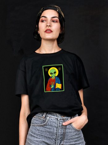 Alien jesus t-shirt funny atheist tee