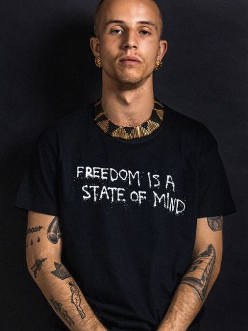 freedom is a state of mind slogan t-shirt political