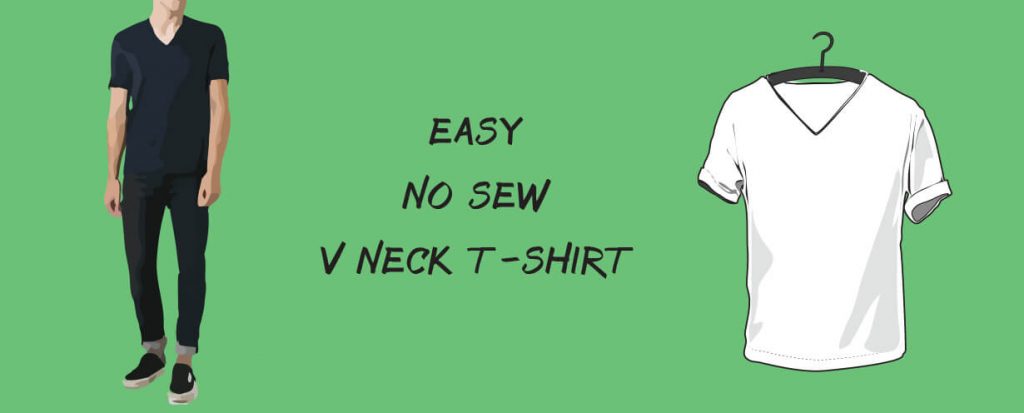 Crew Neck T Shirt Into A V