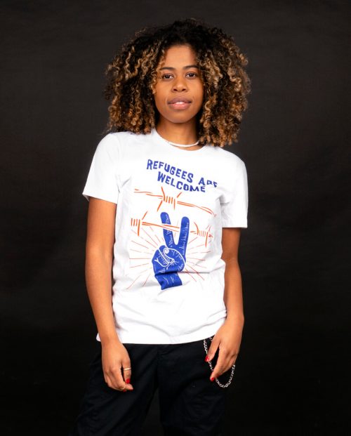 Styletex23 Felpa Con Cappuccio Uomo Refugees Welcome - Foto 11