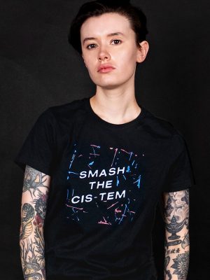 smash the cis tem genderqueer t-shirt lgbtq