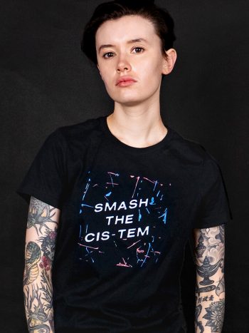 smash the cistem genderqueer t-shirt lgbtqia