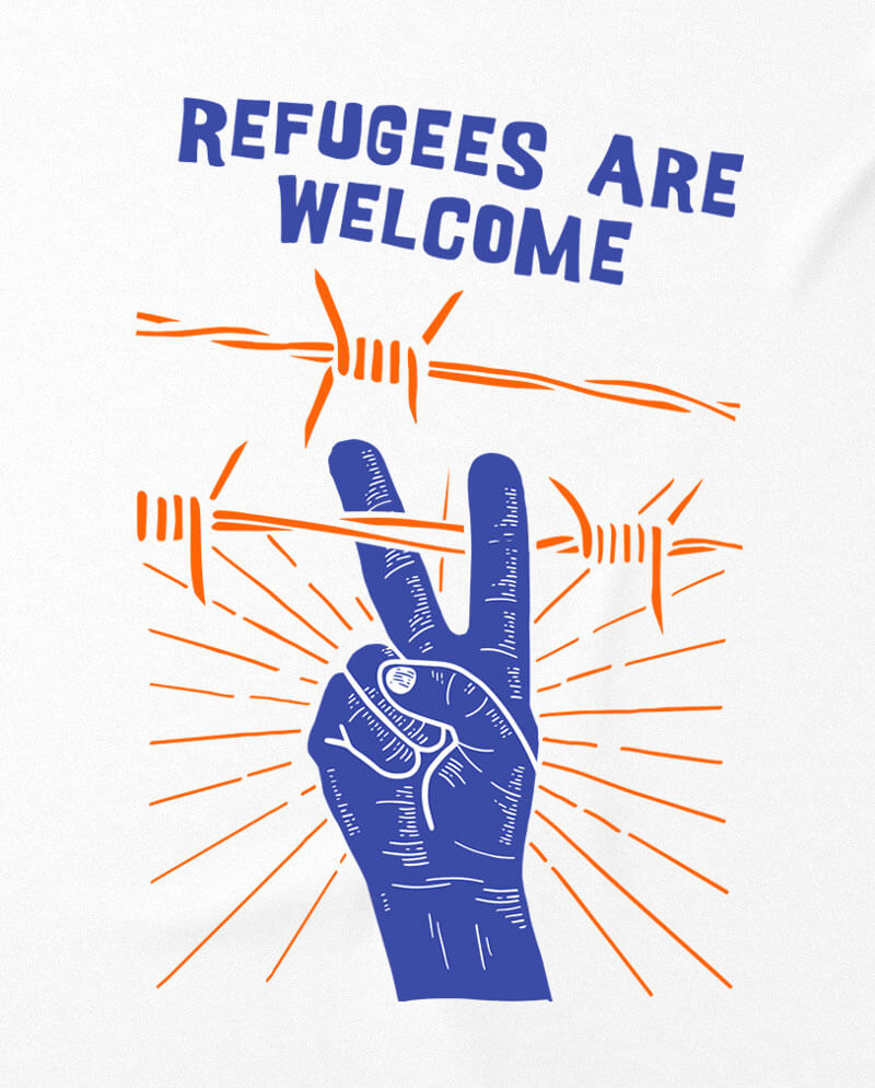 refugees are welcome t-shirt ice