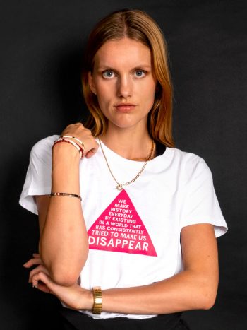 pink triangle pride t-shirt lgbtq