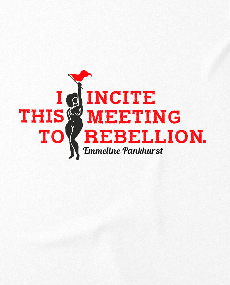 i incite this meeting to rebellion graphic tee emmeline pankhurst