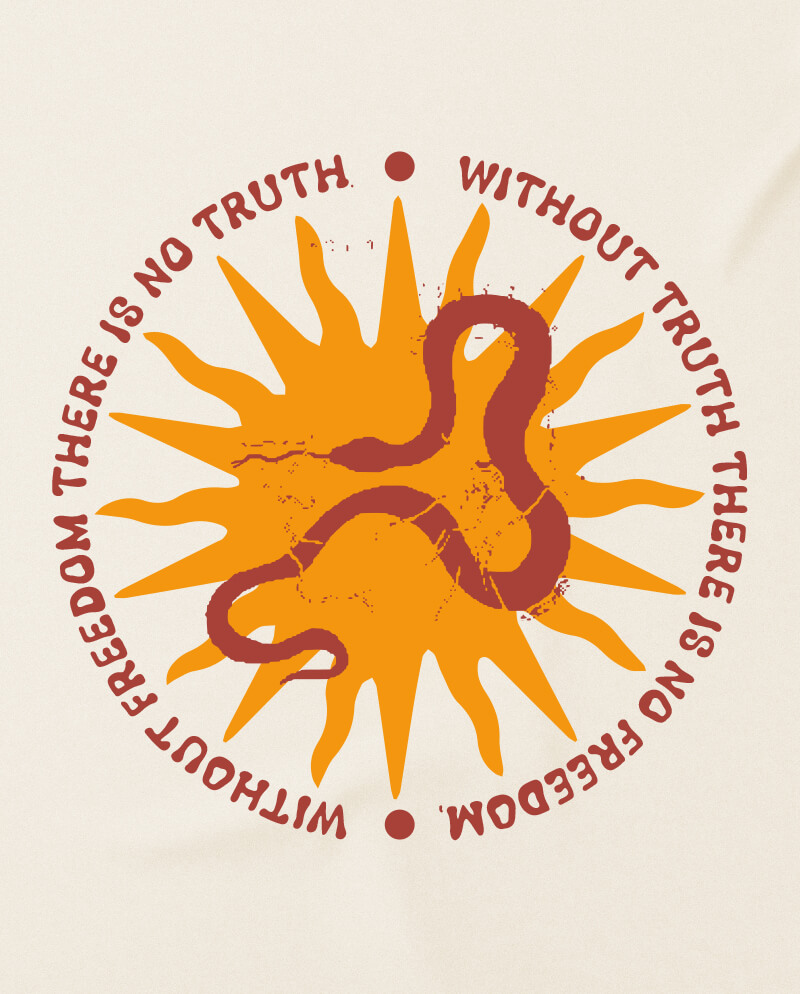 without truth there is no freedom t-shirt graphic