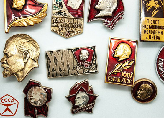 soviet pins political jewellery