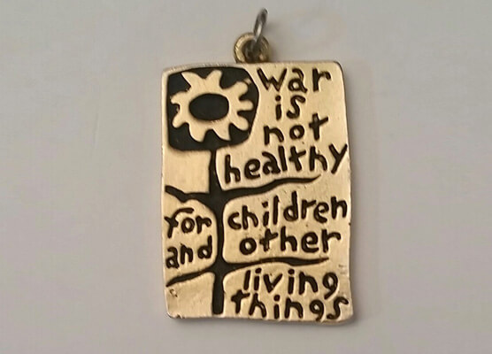 war is not healthy necklace vietnam war era
