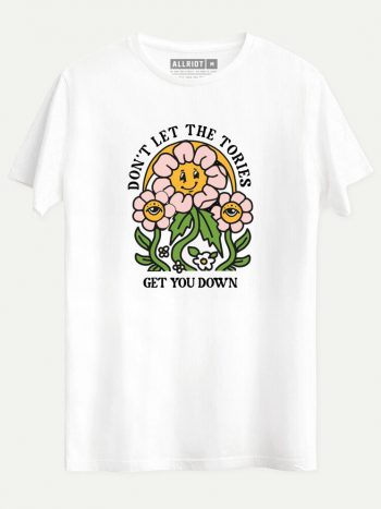 anti tory t-shirt with flowers