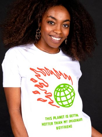 funny save the earth protest t-shirt planet hotter than boyfriend