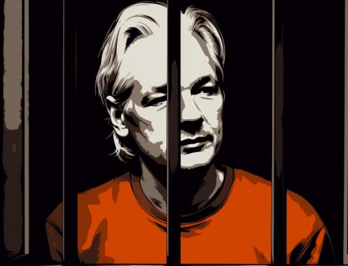julian assange in prison portrait