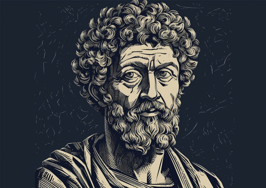 marcus aurelius portrait-illustration