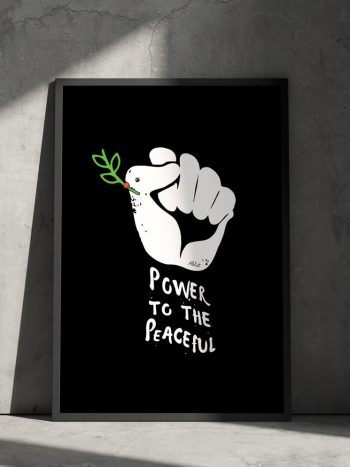 power to the peaceful poster a4 a3 a2 uk