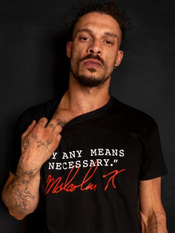 malcolm x t-shirt by any means necessary