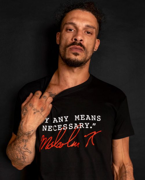 By Any Means Necessary Malcolm X T-shirt