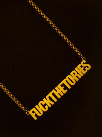 fuck the tories jewellery gold necklace uk