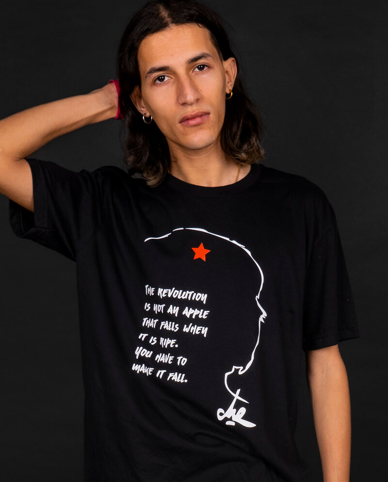 Che Guevara Printed T-Shirt - Men's Cotton Crew Neck - Black Or Olive - RTC