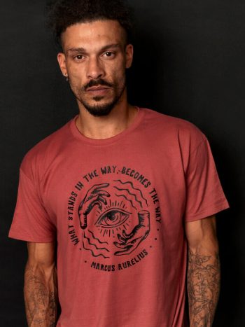 stoic t-shirt obstacle is the way marcus aurelius merch